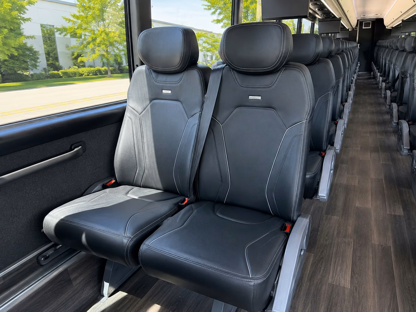 round rock charter bus rental interior