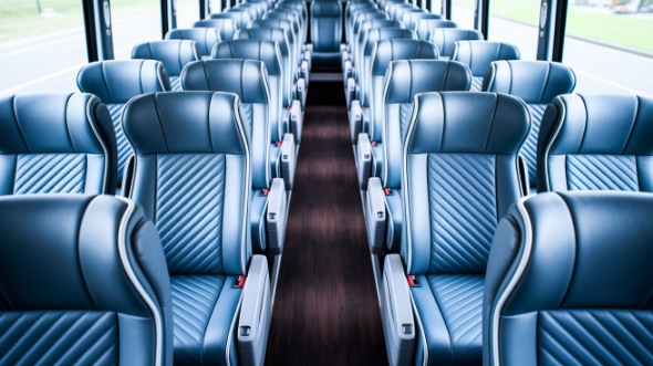 56 passenger charter bus interior view